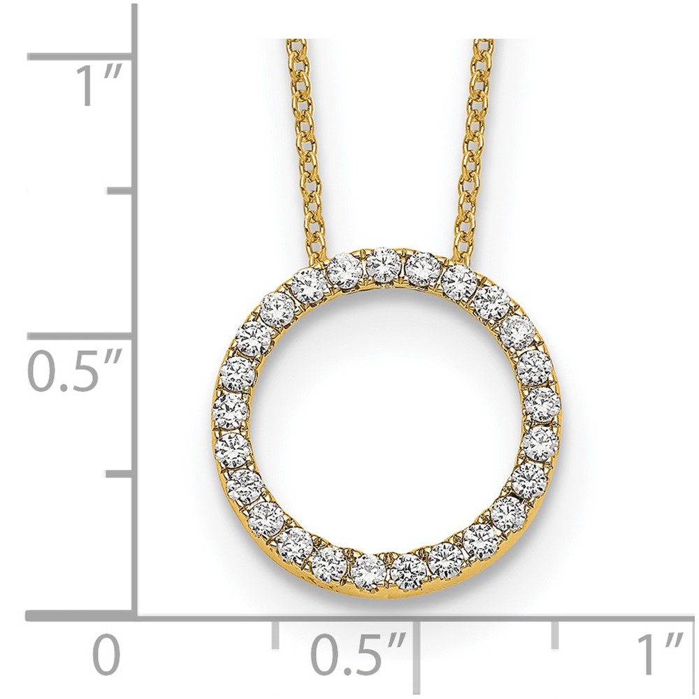 True Origin 14k 1/2 carat Lab Grown Diamond VS DEF 18 inch Eternity Pendant Necklace (PM1002-050-YLD)