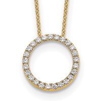 True Origin 14K Yellow Gold 0.50 Carat Lab Grown Diamond VS+ F+ Complete Eternity Pendant Necklace, 18" view 1