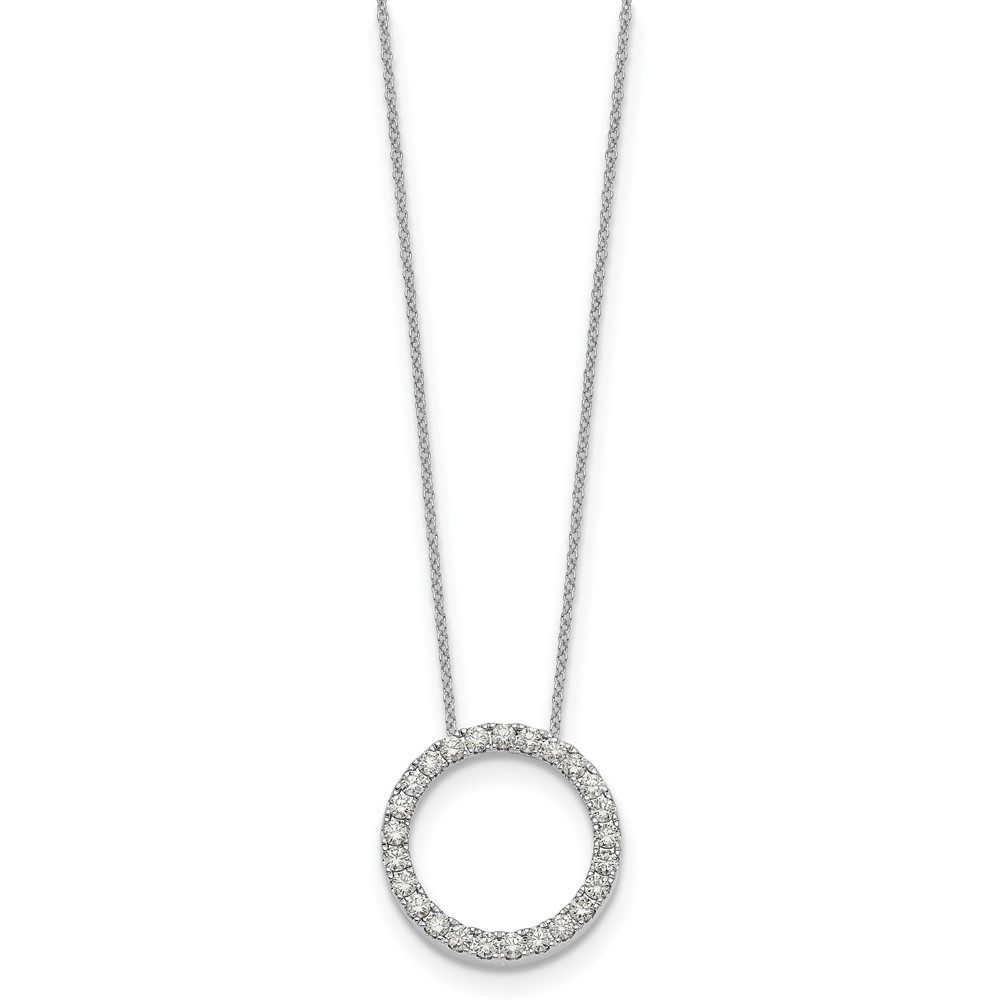 True Origin 14k White Gold 1 carat Lab Grown Diamond VS DEF 18 inch Eternity Pendant Necklace (PM1002-100-WLD)