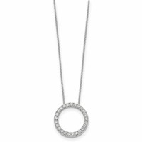 True Origin 14K White Gold 1 Carat Lab Grown Diamond VS+ F+ Complete Eternity Pendant Necklace, 18" view 2