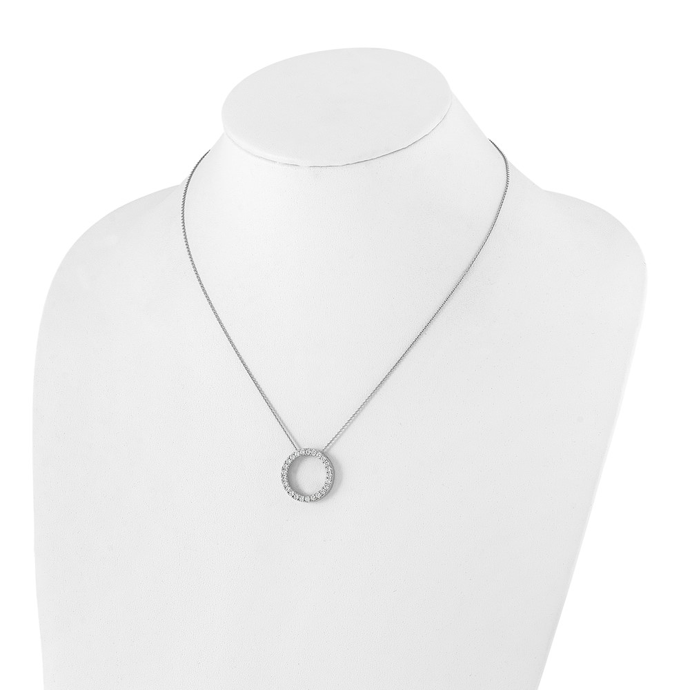 True Origin 14k White Gold 1 carat Lab Grown Diamond VS DEF 18 inch Eternity Pendant Necklace (PM1002-100-WLD)