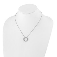 True Origin 14K White Gold 1 Carat Lab Grown Diamond VS+ F+ Complete Eternity Pendant Necklace, 18" view 4