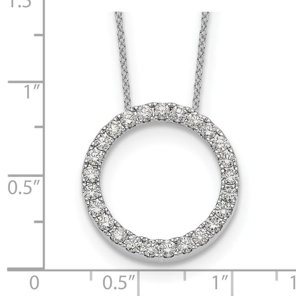 True Origin 14k White Gold 1 carat Lab Grown Diamond VS DEF 18 inch Eternity Pendant Necklace (PM1002-100-WLD)