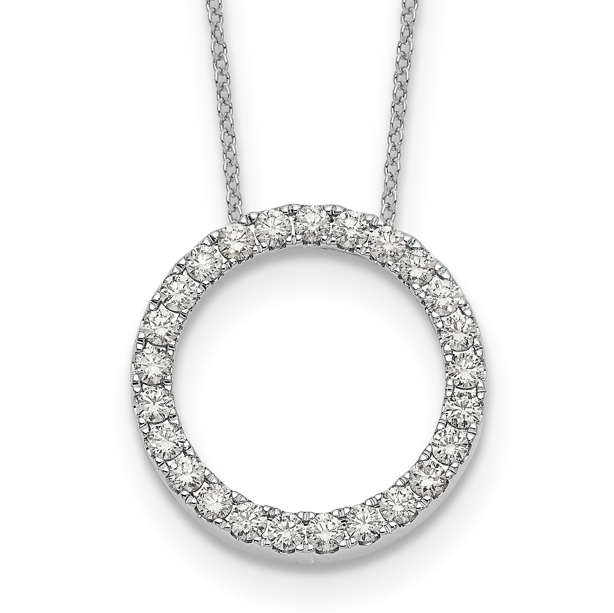True Origin 14k White Gold 1 carat Lab Grown Diamond VS DEF 18 inch Eternity Pendant Necklace (PM1002-100-WLD)