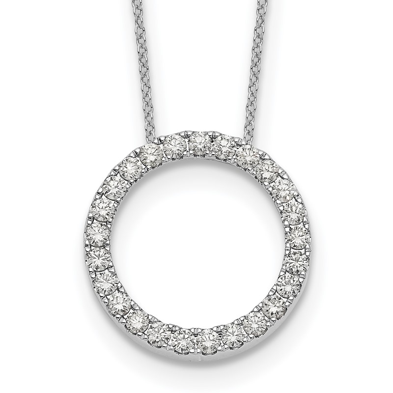 True Origin 14k White Gold 1 carat Lab Grown Diamond VS DEF 18 inch Eternity Pendant Necklace