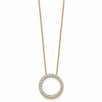 True Origin 14K Yellow Gold 1 Carat Lab Grown Diamond VS+ F+ Complete Eternity Pendant Necklace, 18" view 2