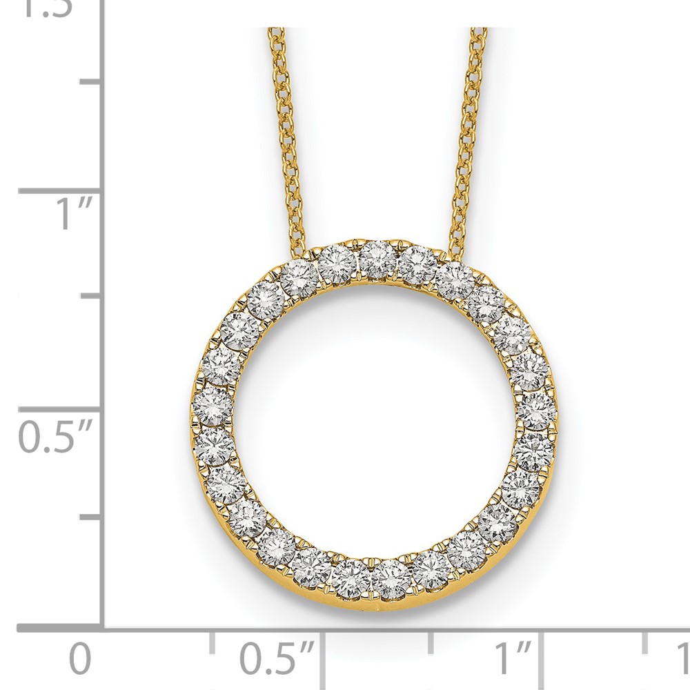 True Origin 14k 1 carat Lab Grown Diamond VS DEF 18 inch Eternity Pendant Necklace (PM1002-100-YLD)