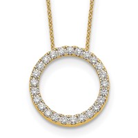 True Origin 14K Yellow Gold 1 Carat Lab Grown Diamond VS+ F+ Complete Eternity Pendant Necklace, 18" view 1