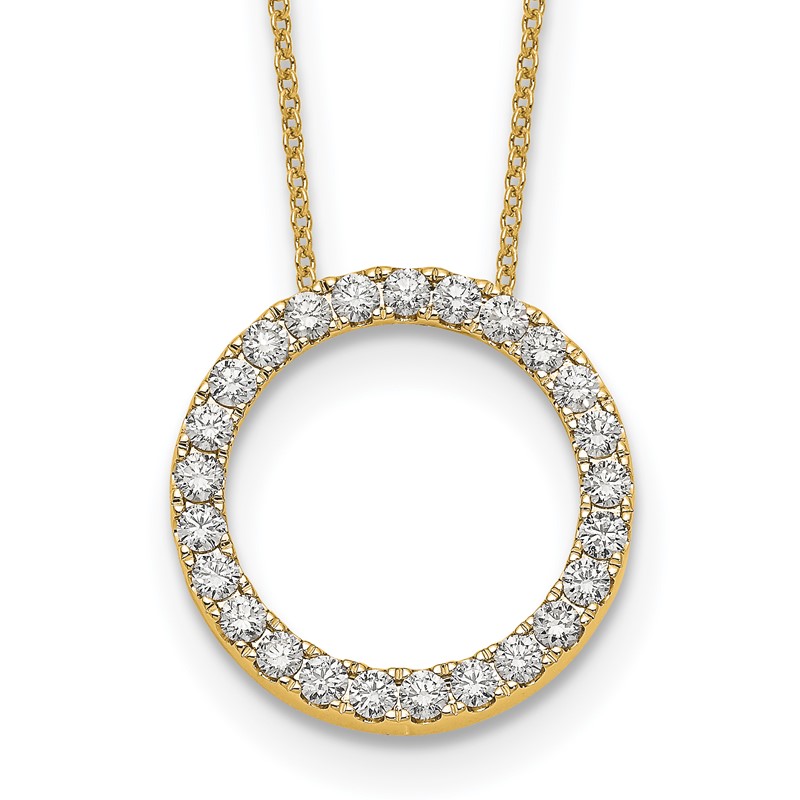 True Origin 14k 1 carat Lab Grown Diamond VS DEF 18 inch Eternity Pendant Necklace