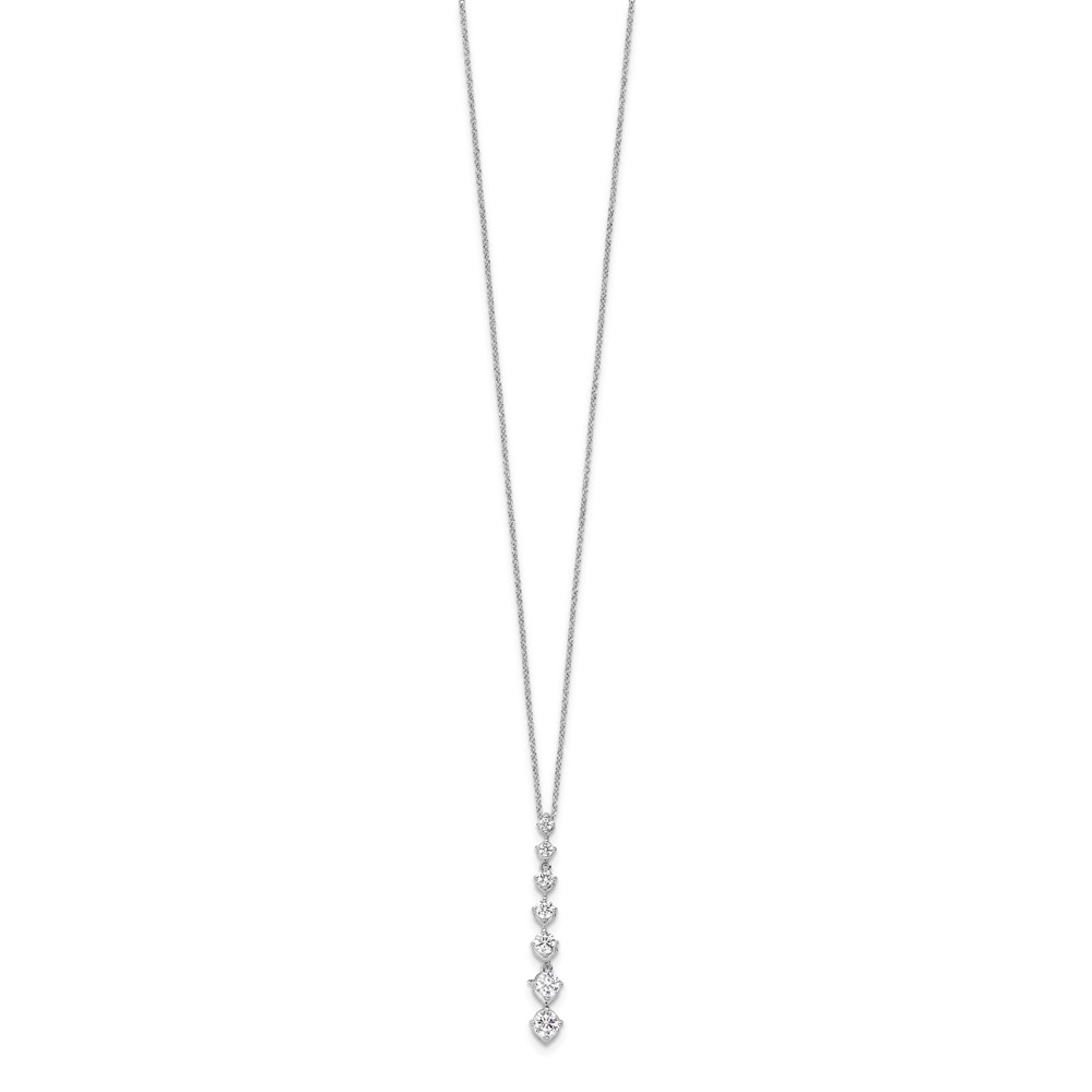 True Origin 14k White Gold 1 carat Lab Grown Diamond VS DEF 18 inch Seven Stone Pendant Necklace (PM10020-100-WLD)