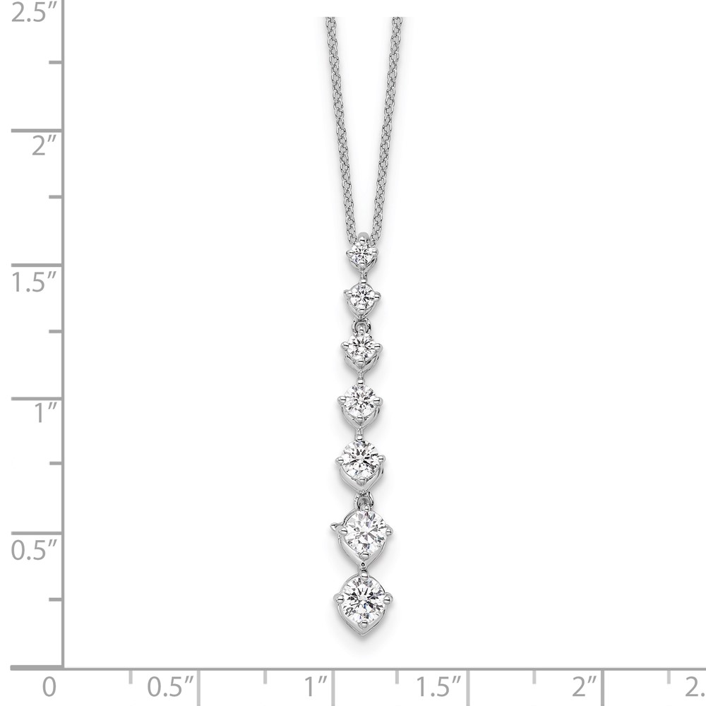 True Origin 14k White Gold 1 carat Lab Grown Diamond VS DEF 18 inch Seven Stone Pendant Necklace (PM10020-100-WLD)