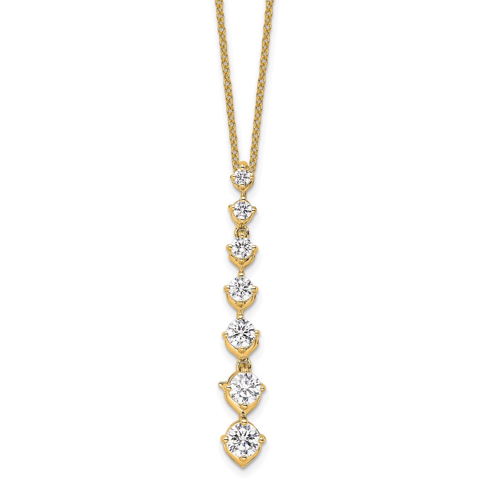 True Origin 14K Yellow Gold 1 Carat Lab Grown Diamond VS+ F+ Complete Pendant Necklace, 18"