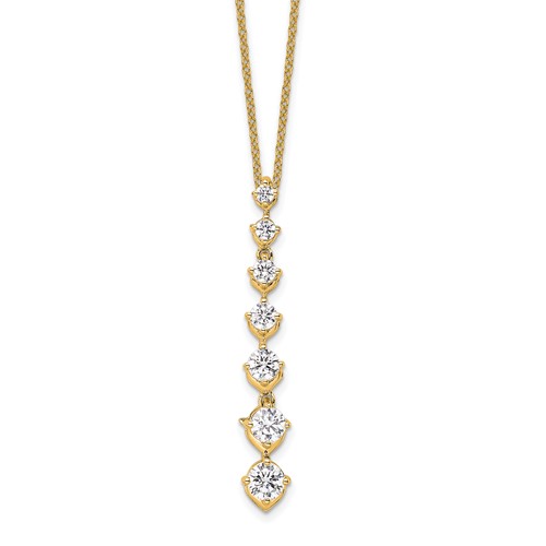 True Origin 14K Yellow Gold 1 Carat Lab Grown Diamond VS+ F+ Complete Pendant Necklace, 18"