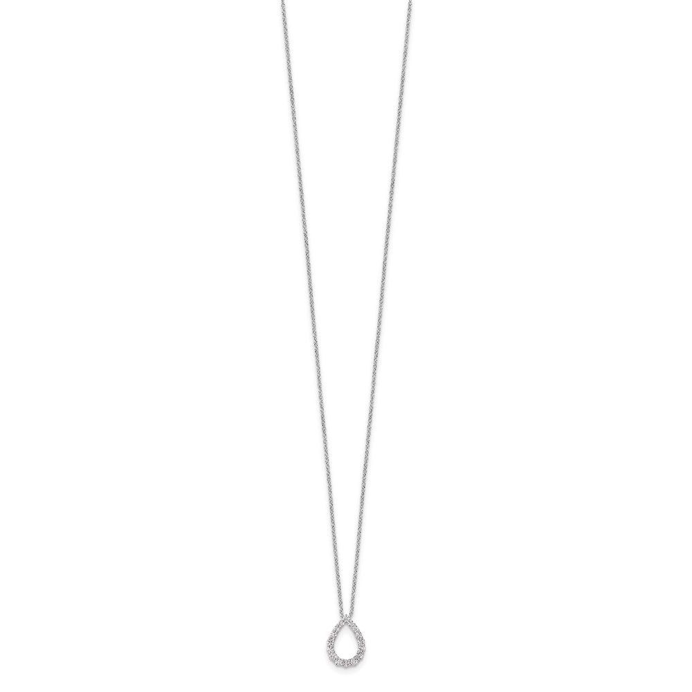 True Origin 14k White Gold 1/3 carat Lab Created Diamond VS DEF 18 inch Fancy Teardrop Necklace (PM10023-032-WLD)