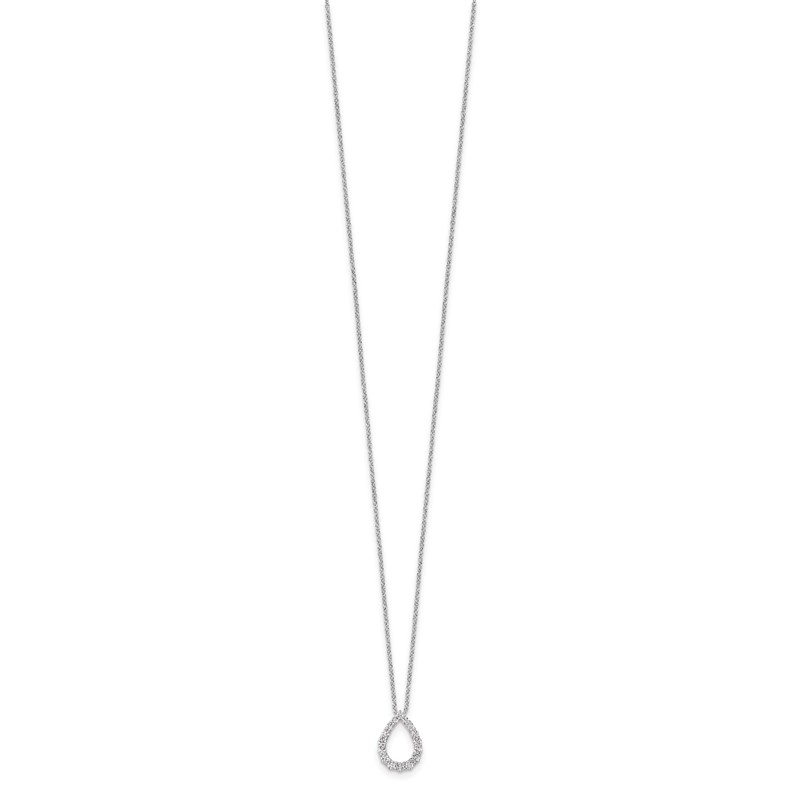True Origin 14k White Gold 1/3 carat Lab Created Diamond VS DEF 18 inch Fancy Teardrop Necklace