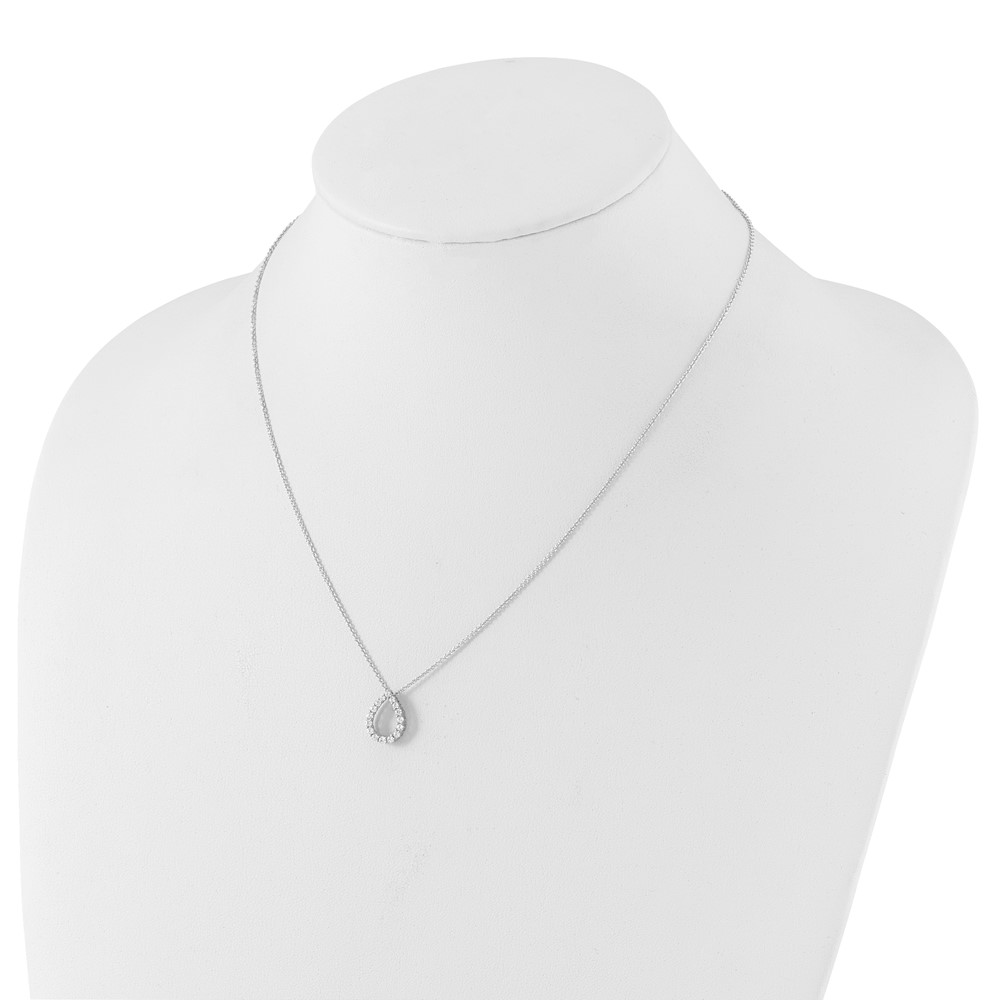 True Origin 14k White Gold 1/3 carat Lab Created Diamond VS DEF 18 inch Fancy Teardrop Necklace (PM10023-032-WLD)