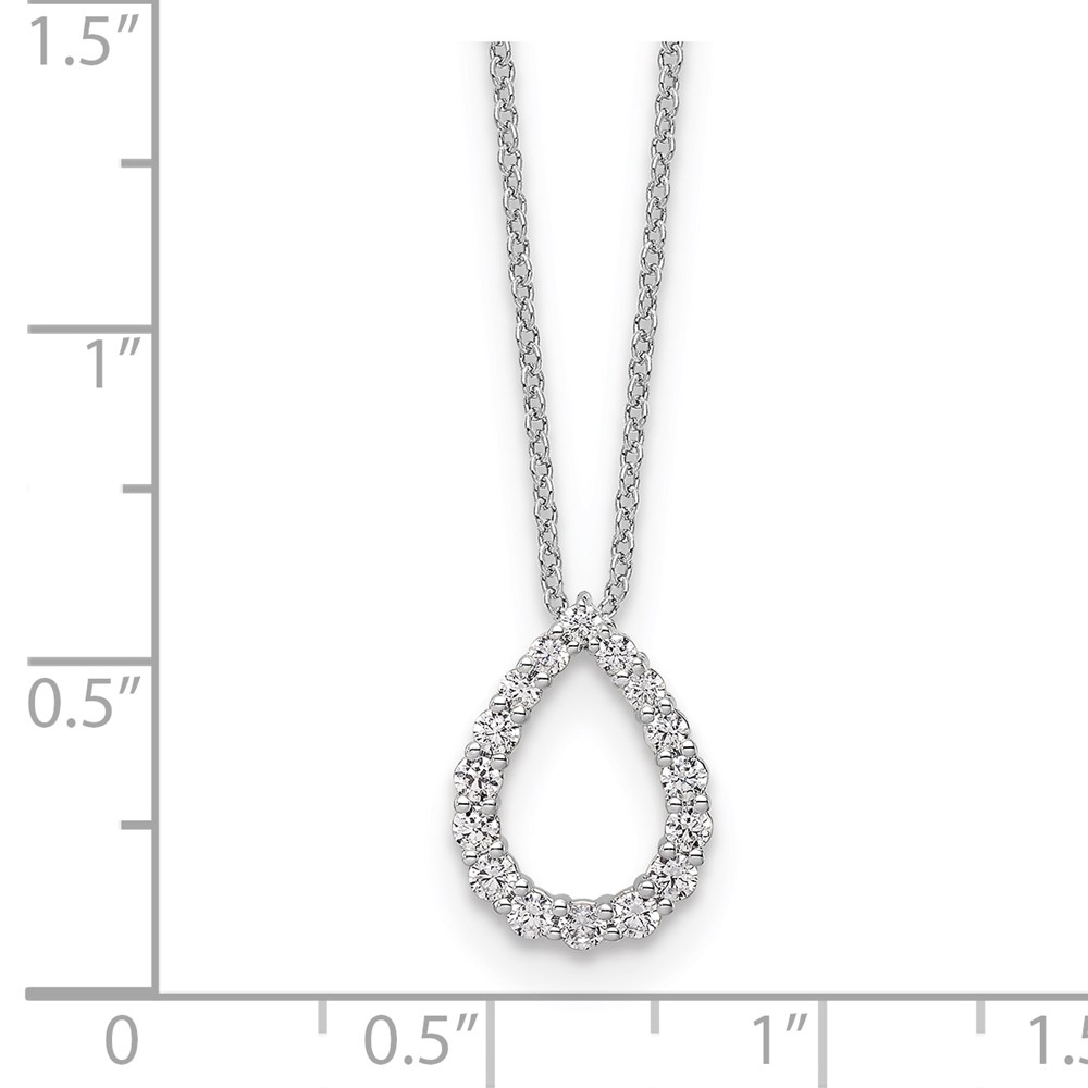 True Origin 14k White Gold 1/3 carat Lab Created Diamond VS DEF 18 inch Fancy Teardrop Necklace (PM10023-032-WLD)