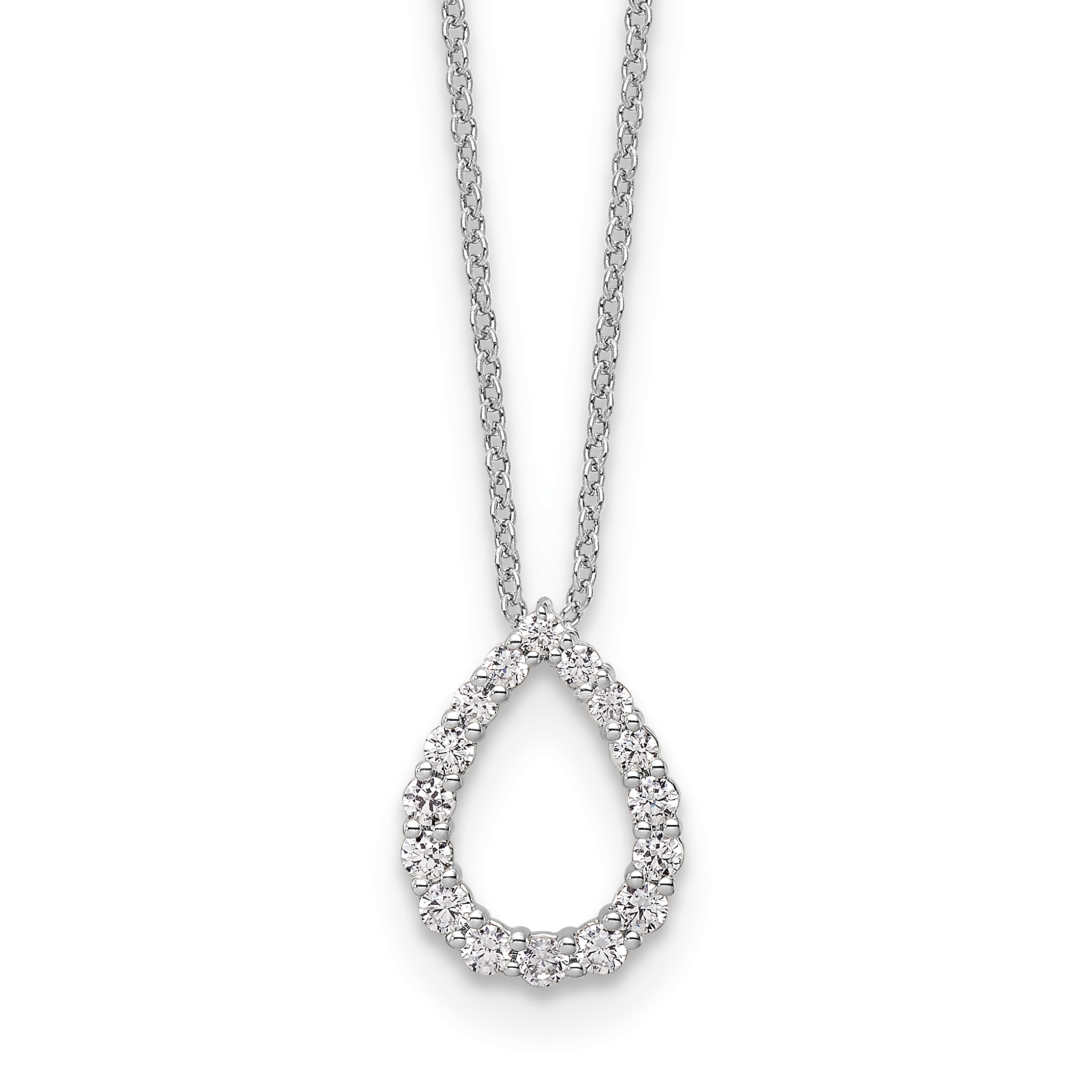 True Origin 14k White Gold 1/3 carat Lab Created Diamond VS DEF 18 inch Fancy Teardrop Necklace (PM10023-032-WLD)