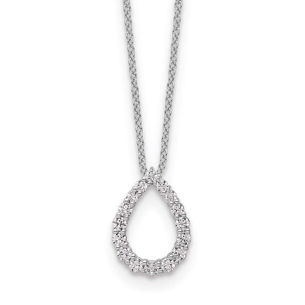 True Origin 14k White Gold 1/3 carat Lab Created Diamond VS DEF 18 inch Fancy Teardrop Necklace (PM10023-032-WLD)
