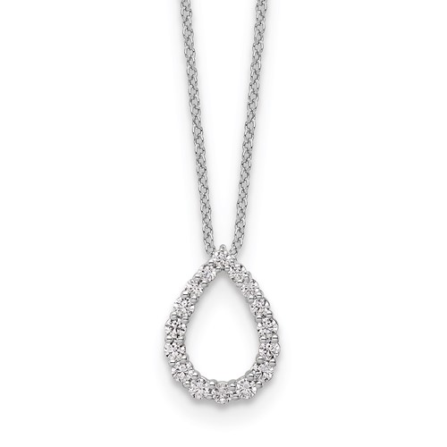 True Origin 14K White Gold 0.33 Carat Lab Grown Diamond VS+ F+ Complete Teardrop Necklace, 18"