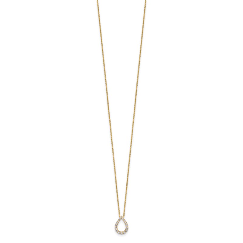 True Origin 14k 1/3 carat Lab Created Diamond VS DEF 18 inch Fancy Teardrop Necklace