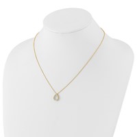 True Origin 14K Yellow Gold 0.33 Carat Lab Grown Diamond VS+ F+ Complete Teardrop Necklace, 18" view 3
