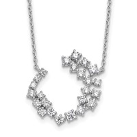 True Origin 14K White Gold 1 Carat Lab Grown Diamond VS+ F+ Complete Necklace, 18" view 1