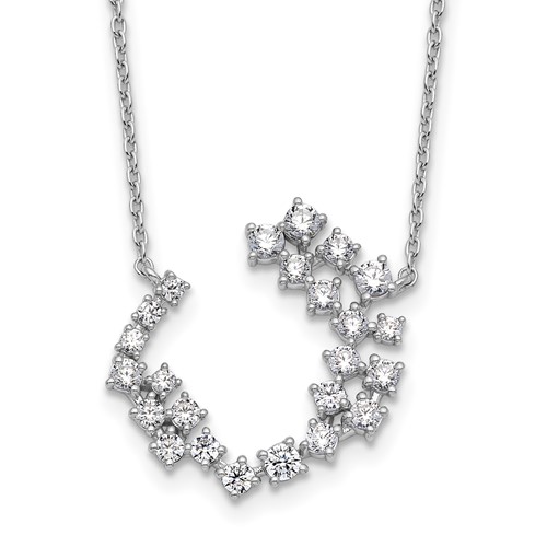 True Origin 14K White Gold 1 Carat Lab Grown Diamond VS+ F+ Complete Necklace, 18"