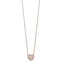 True Origin 14K Rose Gold 0.75 Carat Lab Grown Diamond VS+ F+ Complete Heart Necklace, 18" view 2