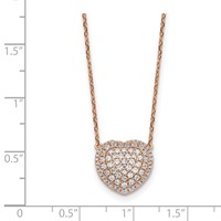True Origin 14K Rose Gold 0.75 Carat Lab Grown Diamond VS+ F+ Complete Heart Necklace, 18" view 5