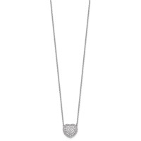 True Origin 14K White Gold 0.75 Carat Lab Grown Diamond VS+ F+ Complete Heart Necklace, 18" view 2