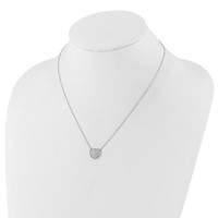 True Origin 14K White Gold 0.75 Carat Lab Grown Diamond VS+ F+ Complete Heart Necklace, 18" view 3
