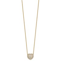 True Origin 14K Yellow Gold 0.75 Carat Lab Grown Diamond VS+ F+ Complete Heart Necklace, 18" view 2