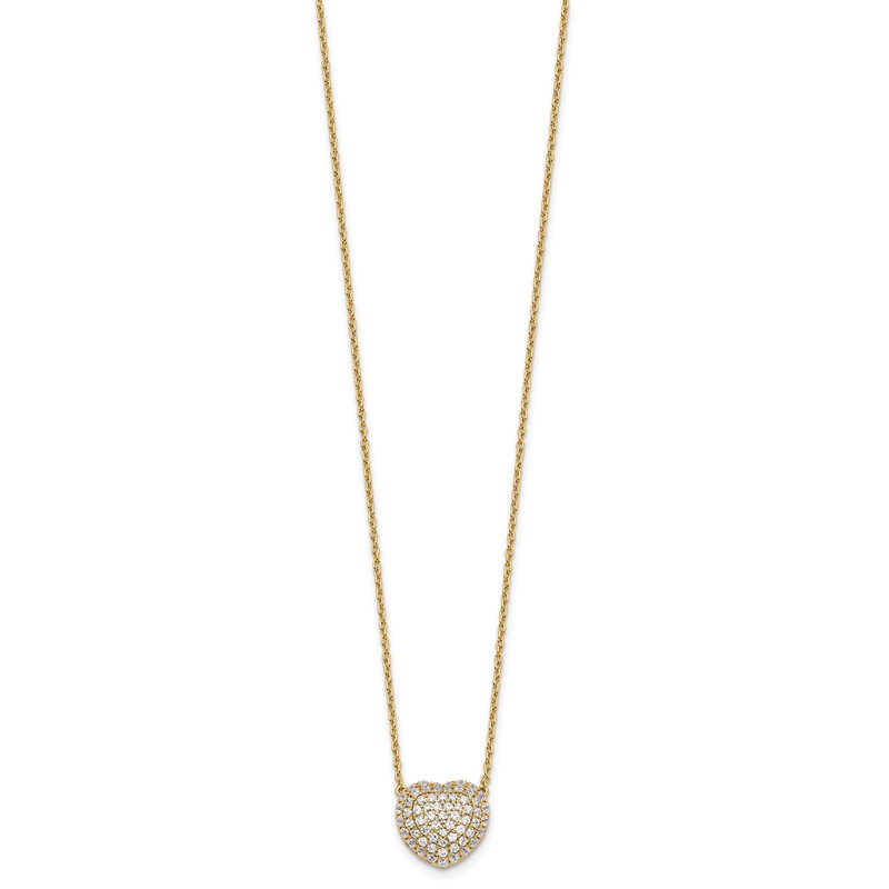 True Origin 14k 3/4 carat Lab Grown Diamond VS DEF 18 inch Heart Necklace