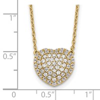 True Origin 14K Yellow Gold 0.75 Carat Lab Grown Diamond VS+ F+ Complete Heart Necklace, 18" view 5