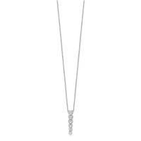 True Origin 14K White Gold 1 Carat Lab Grown Diamond VS+ F+ Complete Hearts Pendant Necklace, 18" view 2