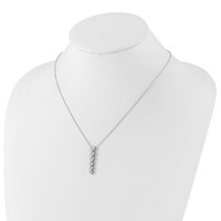 True Origin 14K White Gold 1 Carat Lab Grown Diamond VS+ F+ Complete Hearts Pendant Necklace, 18" view 3