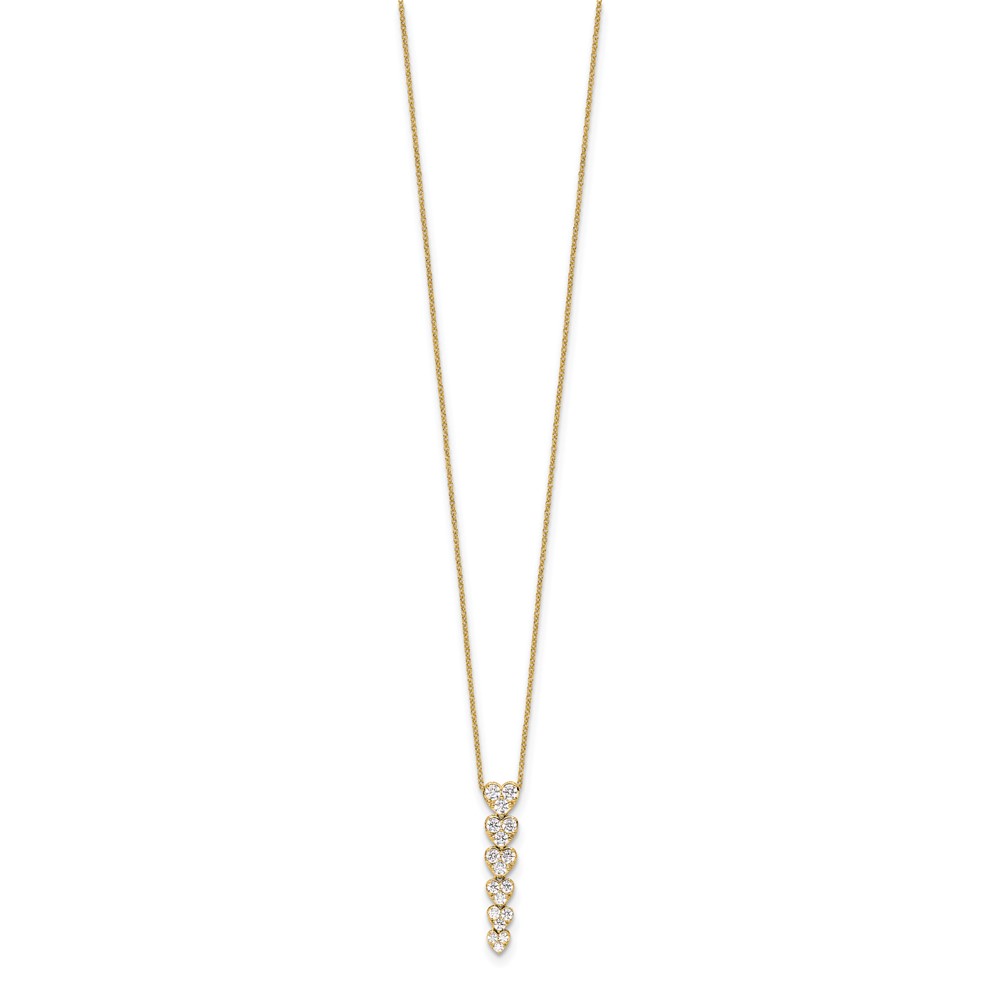 True Origin 14k 1 carat Lab Grown Diamond VS DEF 18 inch Hearts Pendant Necklace (PM10026-100-YLD)