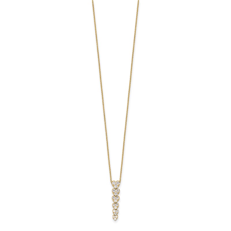 True Origin 14k 1 carat Lab Grown Diamond VS DEF 18 inch Hearts Pendant Necklace