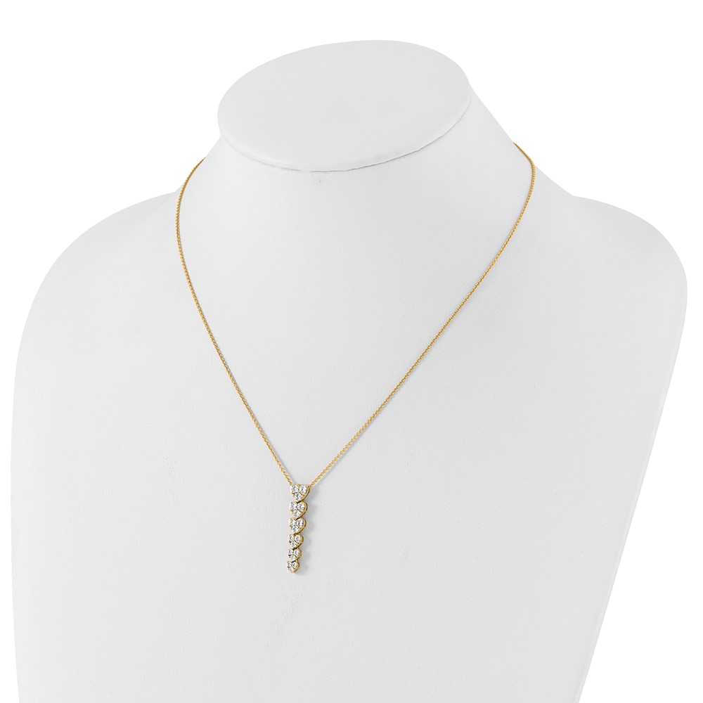 True Origin 14k 1 carat Lab Grown Diamond VS DEF 18 inch Hearts Pendant Necklace (PM10026-100-YLD)