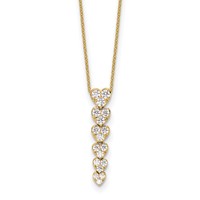 True Origin 14K Yellow Gold 1 Carat Lab Grown Diamond VS+ F+ Complete Hearts Pendant Necklace, 18" view 1