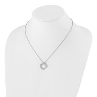 True Origin 14K White Gold 0.38 Carat Lab Grown Diamond VS+ F+ Complete Quatrefoil Floral Necklace, 18" view 4