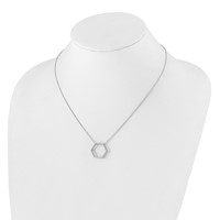 True Origin 14K White Gold 0.25 Carat Lab Grown Diamond VS+ F+ Complete Hexagon Necklace, 18" view 4