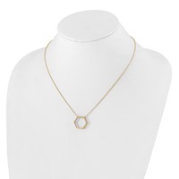 True Origin 14K Yellow Gold 0.25 Carat Lab Grown Diamond VS+ F+ Complete Hexagon Necklace, 18" view 4