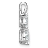 14K White Gold 0.88 Carat Lab Grown Diamond VS SI+ G+ Oval and Pear Complete Two Stone Pendant view 2