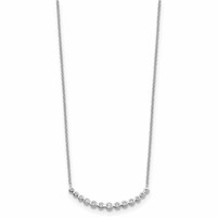 True Origin 14K White Gold 0.25 Carat Lab Grown Diamond VS+ F+ Complete Graduated Curved Bar Necklace, 18" view 2