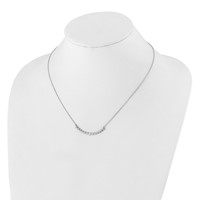 True Origin 14K White Gold 0.50 Carat Lab Grown Diamond VS+ F+ Complete Graduated Curved Bar Necklace, 18" view 4