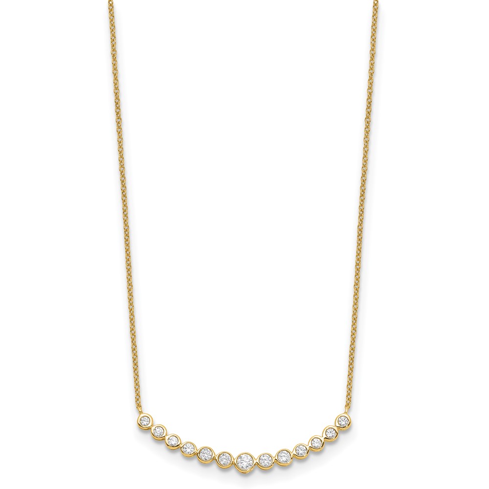 True Origin 14K 1/2 carat Lab Grown Diamond VS  D E F 18 inch Graduated Curved Bar Necklace (PM1005-050-YLD-18)