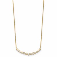 True Origin 14K Yellow Gold 0.50 Carat Lab Grown Diamond VS+ F+ Complete Graduated Curved Bar Necklace, 18" view 2