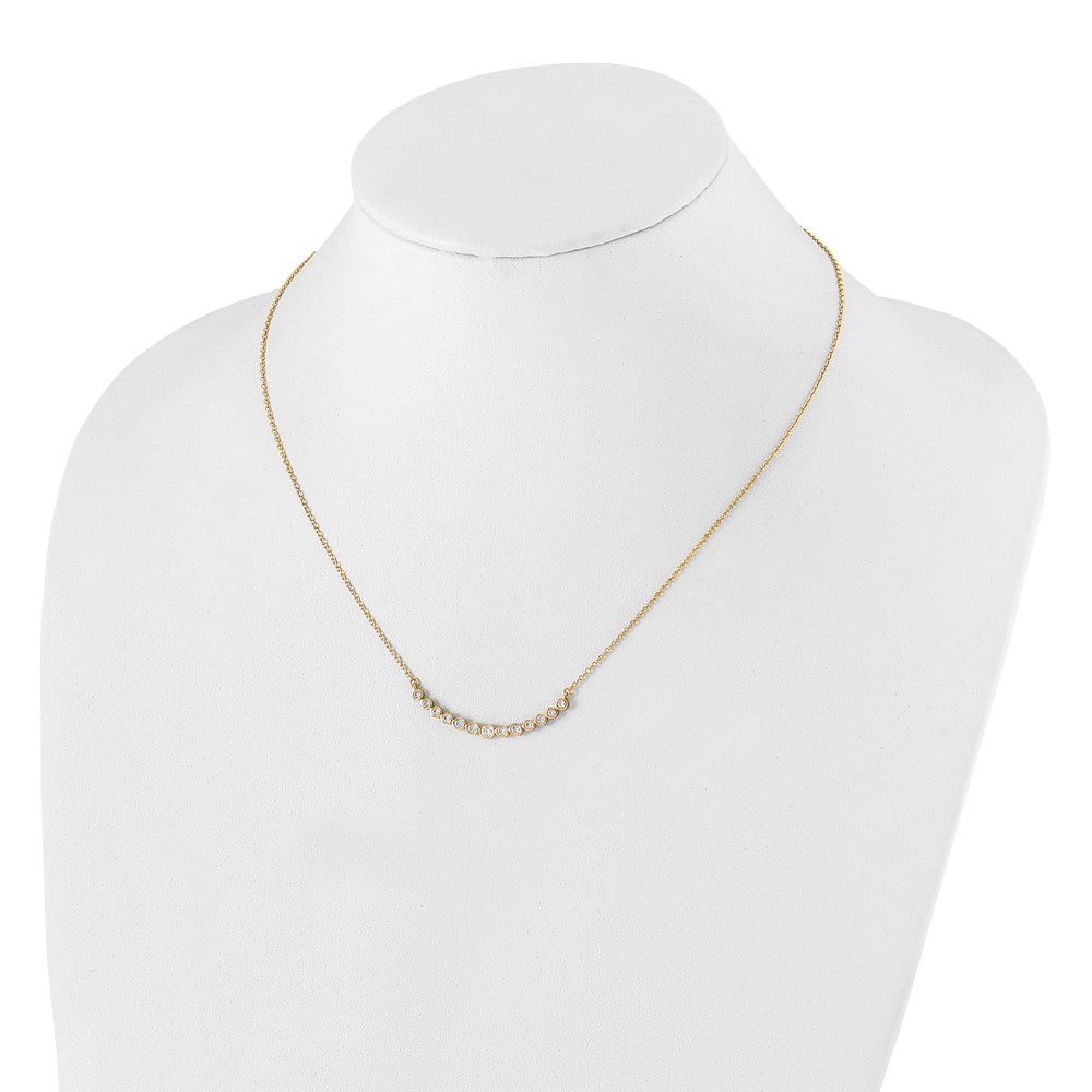 True Origin 14K 1/2 carat Lab Grown Diamond VS  D E F 18 inch Graduated Curved Bar Necklace (PM1005-050-YLD-18)